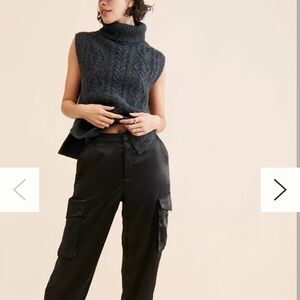 NWOT Anthropology Satin Cargo Pants Sz Large